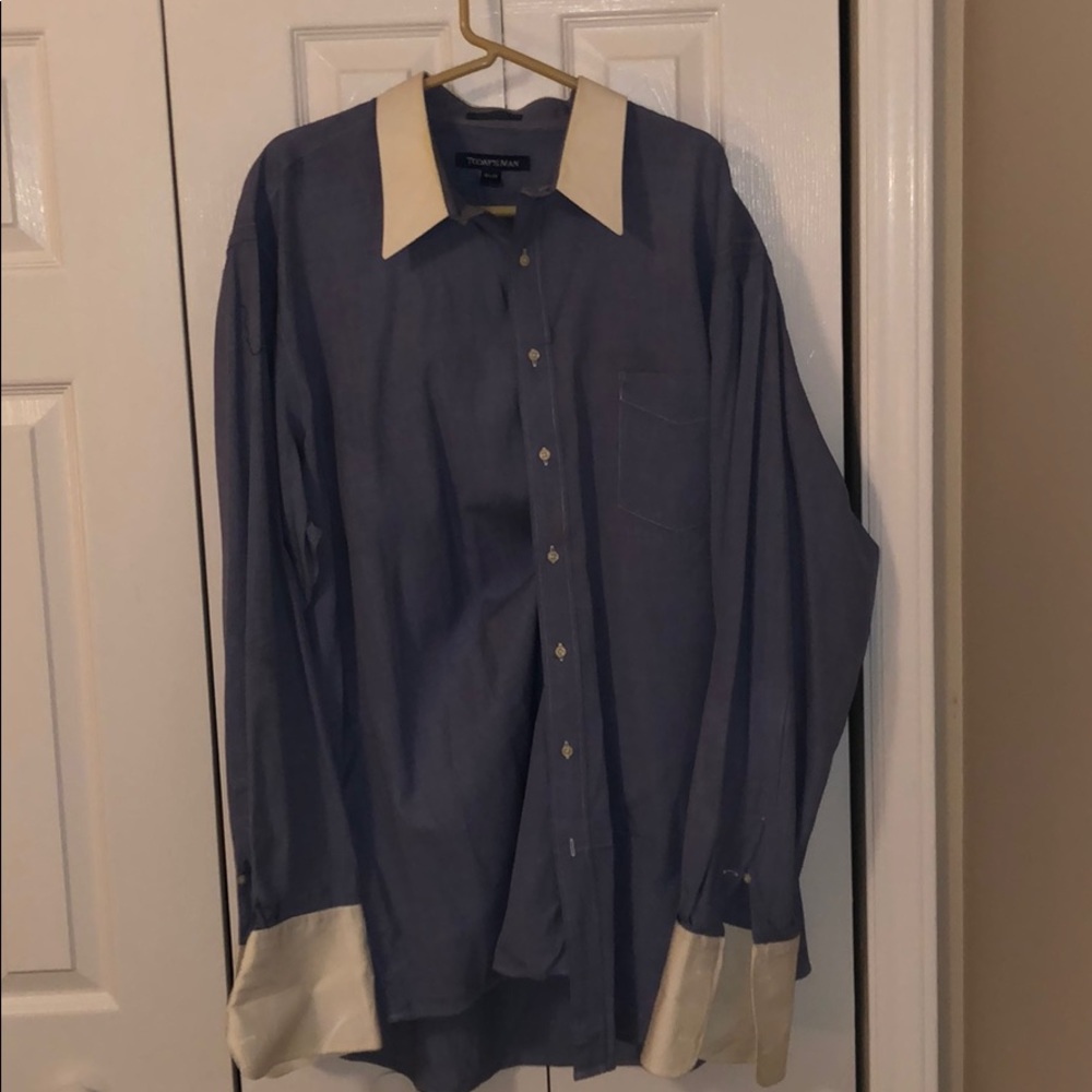 Blue men’s dress shirt